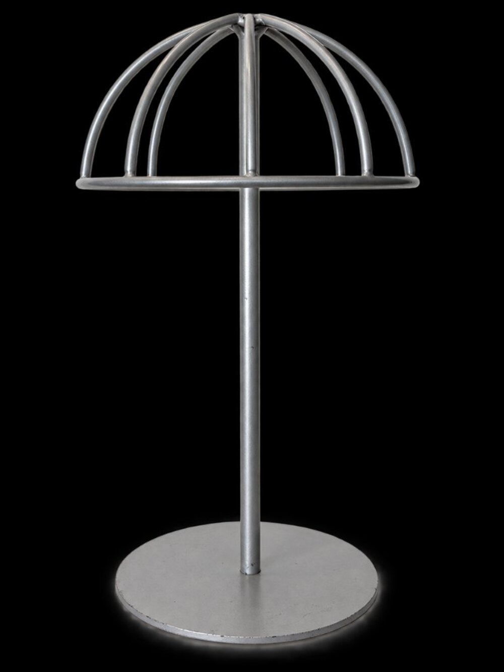 Set of 2 Silver Metal Wig & Hat Display Stands